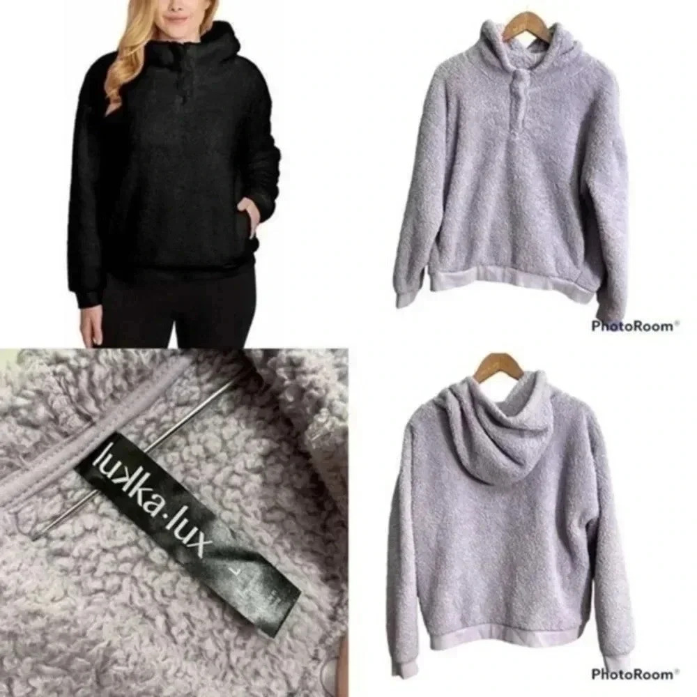 Lukka Lux lavender Sherpa lined hoodie Large